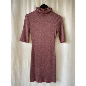 Topshop Heather Ribbed Knit Turtleneck Dress